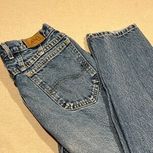 Lee Mom Jeans Women's Vintage Light Wash Straight Leg Denim‎ Pants Size Unknown